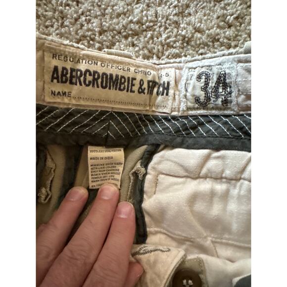 Y2K Abercrombie & Fitch Regulation Officer 34” Heavyweight Khaki Chino Shorts - Picture 3 of 8